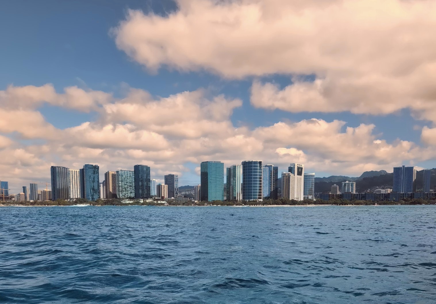 Kayaker's view of the Honolulu skyline