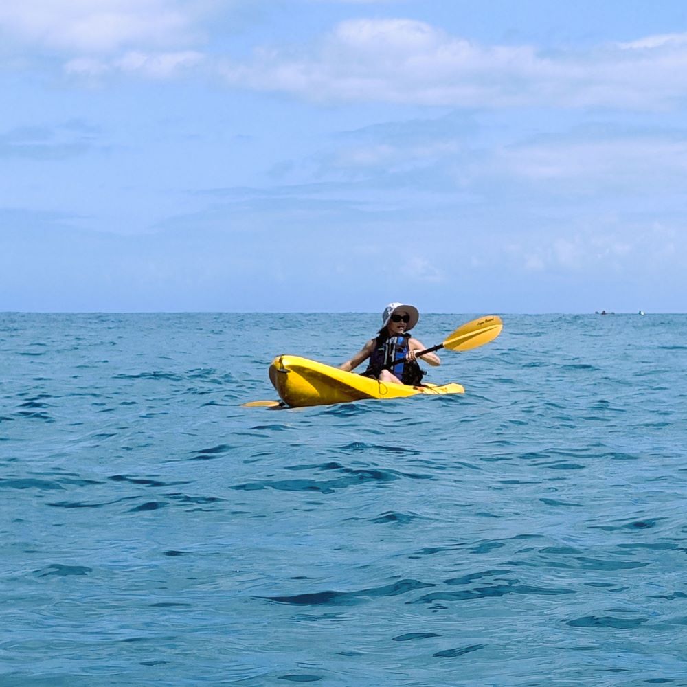 Susan kayaking