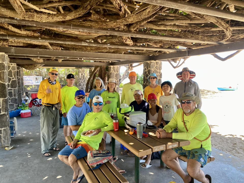 Group photo under the pavilion